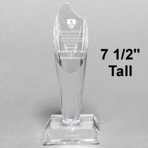 Small Crystal Torch Award Trophy - Personalization Included