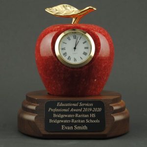 Marble Apple Clock makes a great Retirement Gift Idea