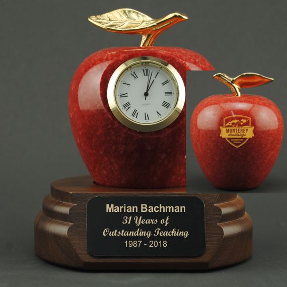 custom-etched-polished-red-marble-apple-w-clock-personalized