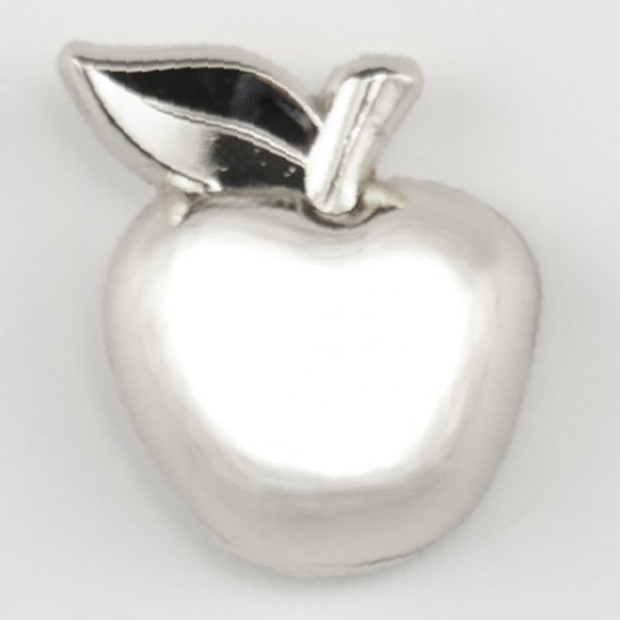 Teacher Appreciation Day Gift Idea Custom Lapel Pin - Silver Apple