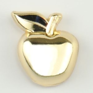 Teacher Appreciation Day Gift Idea Custom Lapel Pin - Gold Apple
