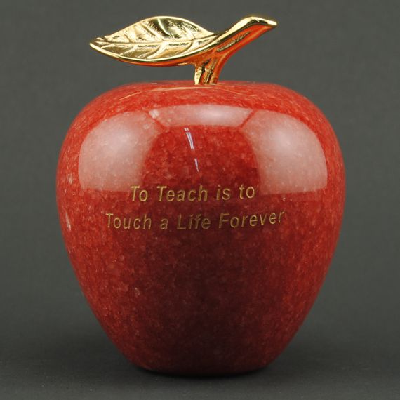 Teacher Appreciation Red Marble Apple - To Teach is to Touch a Life Forever