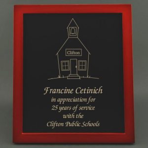 8-3/4 x 10-3/4 Teacher Recognition Slate Board Plaque for Service Anniversary - Personalization Included