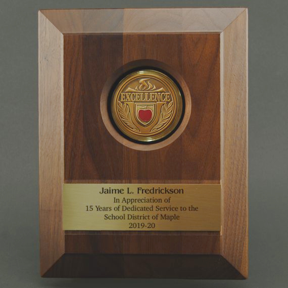 Custom Medallion Plaque of Excellence - Personalized Plate