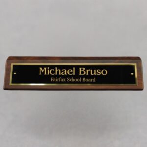 Desk Wedge with Custom Name Plate - Engraved