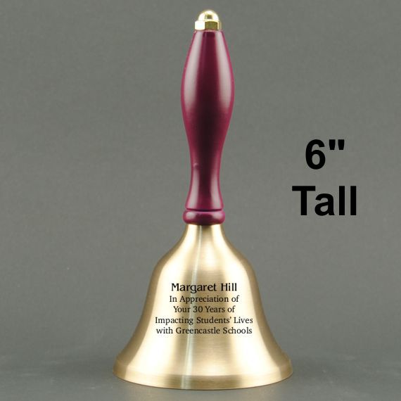 Teacher Recognition Hand Bell with Purple Handle - Personalization