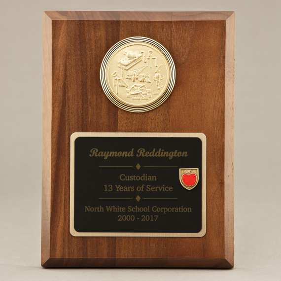 Custodial Maintenance Medallion Plaque - Engraved for Custodian Appreciation Day