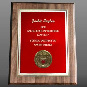 Custom Engraved Educator Appreciation Plaque For Service Recognition