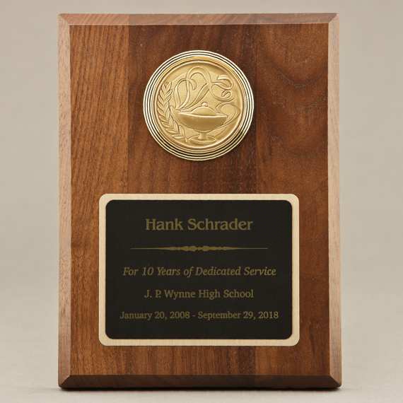 Personalized Support Staff Appreciation Plaque with Medallion Choice
