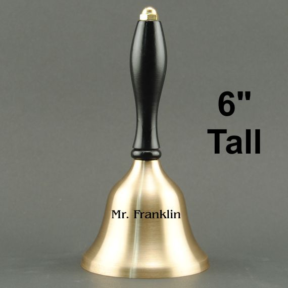 Teacher Recognition Hand Bell with Black Handle - Personalization