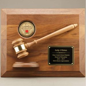 School Board Gavel Plaque without Engraving