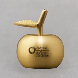 Engraved Gold Apple Bell for Teacher Recognition Idea