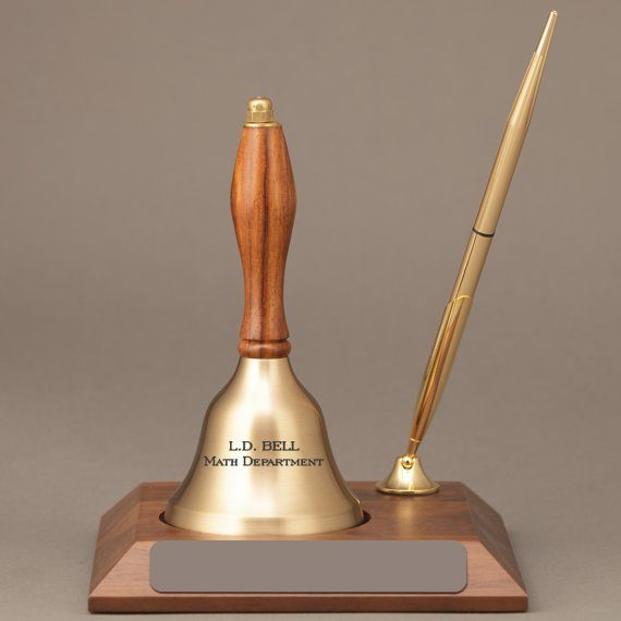 Hand Bell Desk Award Bell Personalization Included Apple Awards