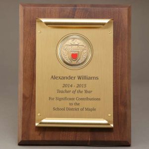 Custom Laser Engraved Teacher Appreciation Scroll Plaque - Engraved