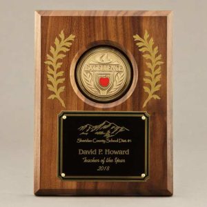 Laurel Leaf Teacher Recognition Plaque - 6x8 - Personalization Included