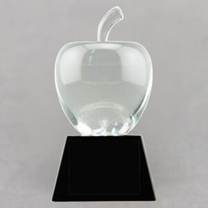Smooth Crystal Apple on Black Crystal Base