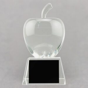 Large Crystal Apple on Crystal Base - No Personalization