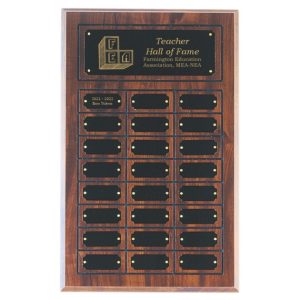 Teacher Hall of Fame Perpetual Plaque Laser Engraved - 24 Plate