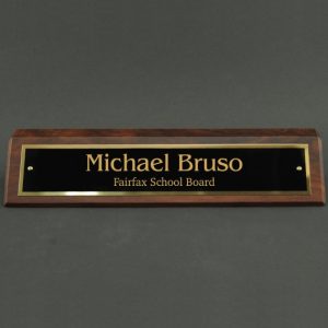 Desk Wedge with Custom Name Plate - Engraved