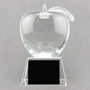 Educator Recognition Award - Large Crystal Apple Trophy