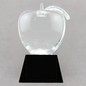 Large Crystal Apple on Black Crystal Base without Engraving for Teacher Retirement Idea