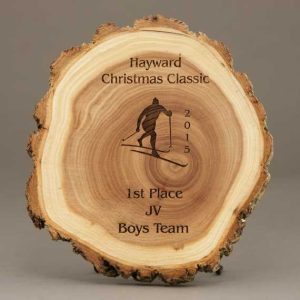 Laser Engraved Custom Rustic Wall Natural Wood Disc Sign