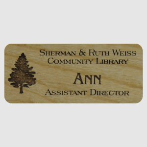 Personalized Wood Name Tags for Work - Businesses and Schools - 1-1/2x3