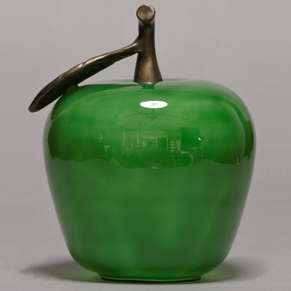 Large Green Glass Apple Handblown Appreciation Gift - Non-Engraved