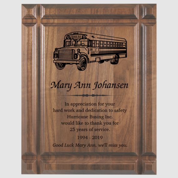 7 x 9 Grooved Walnut Plaque For Business and Teacher Recognition