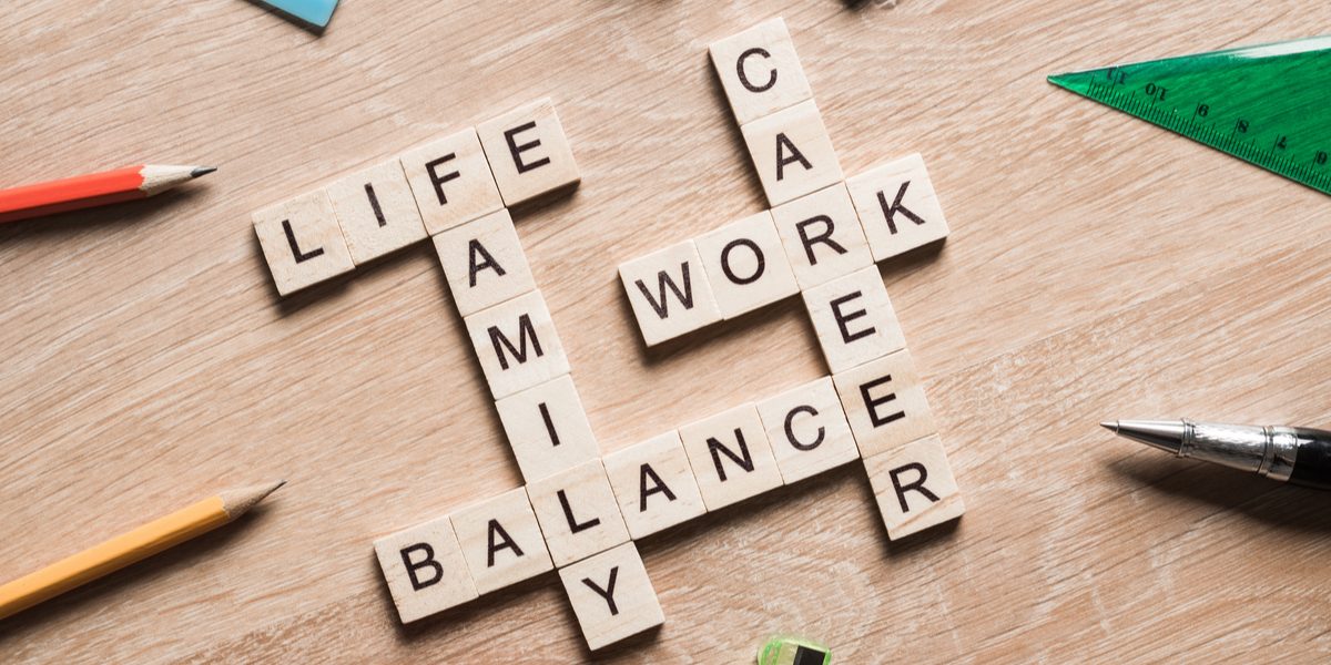 Balance, life, family, career and work in a crossword arrangement.