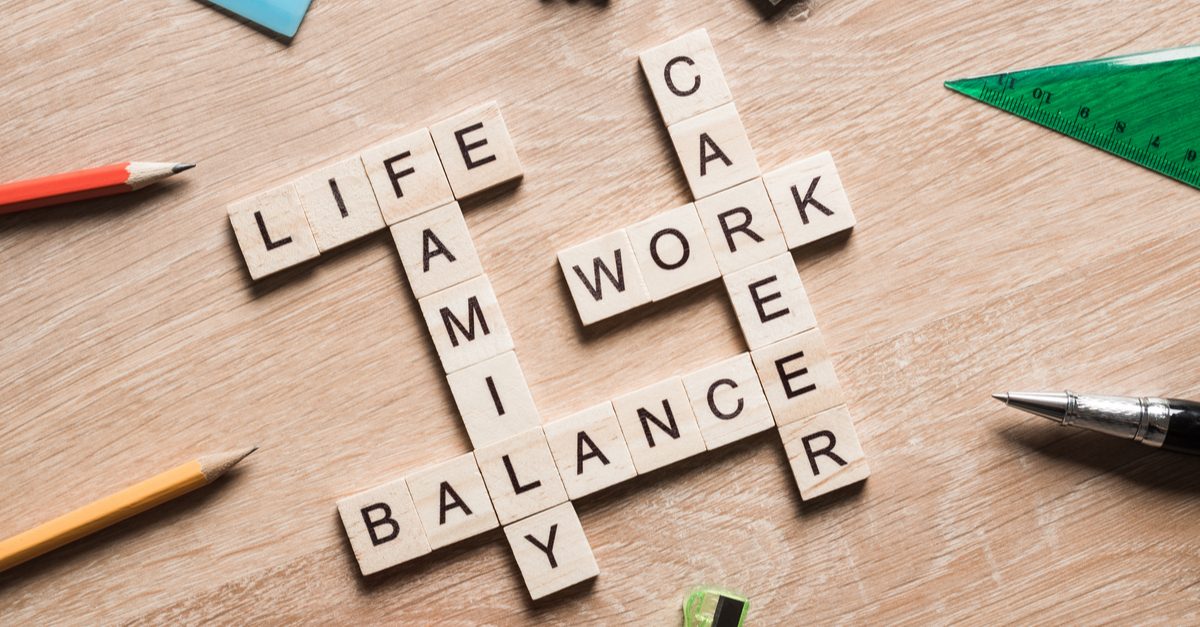 Balance, life, family, career and work in a crossword arrangement.