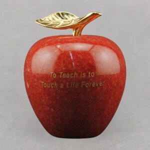 Teacher Appreciation Red Marble Apple - To Teach is to Touch a Life Forever