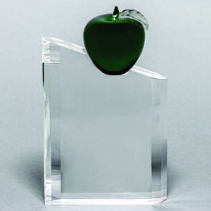 Green Crystal Apple Pillar Award - A Great School Teacher Award