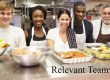 People serving food in relevant teamwork.