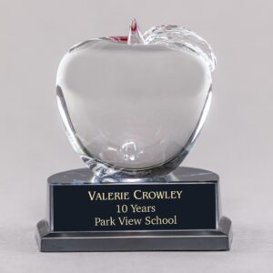 Crystal Apple Trophy for a Teacher Thank You Gift