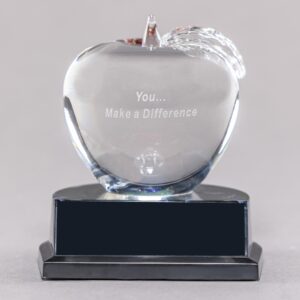 Nursing Crystal Apple Trophy with You... Make a Difference Saying