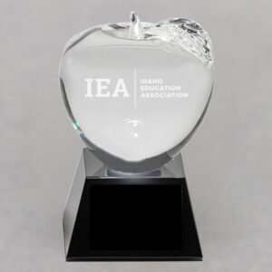 Custom Etched Crystal Apple Trophy