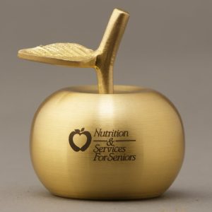 Engraved Gold Apple Bell for Teacher Recognition Idea