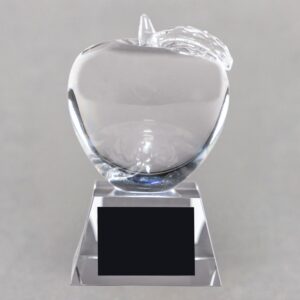 Crystal Apple Trophy for Teacher of the Year - No Engraving