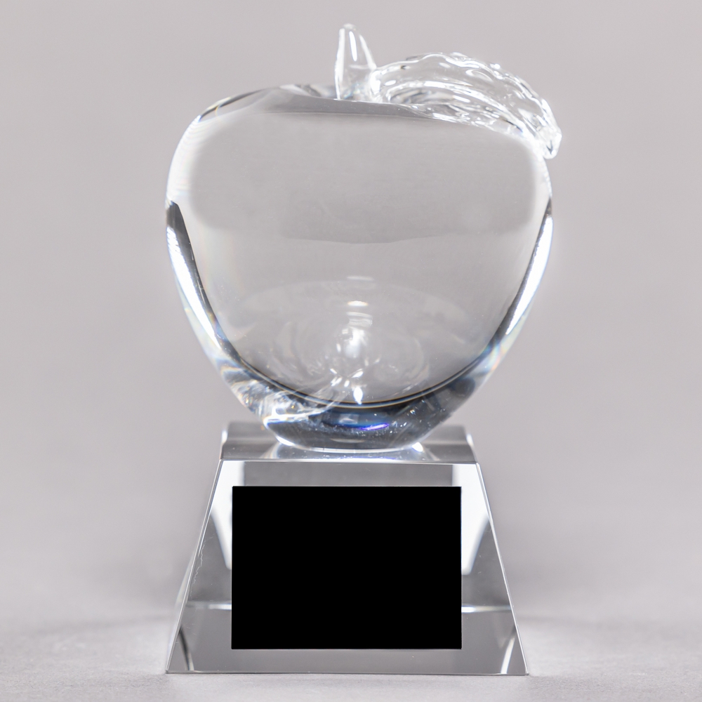 Crystal Apple Trophy for Teacher of the Year - No Engraving