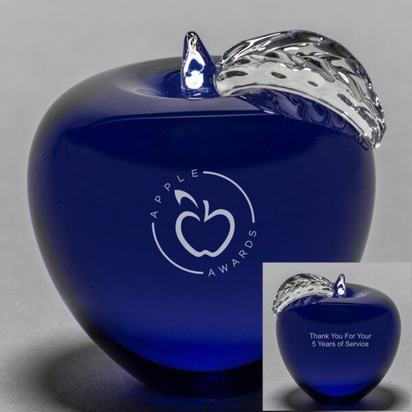 Blue Crystal Apple - Etched 2-sided