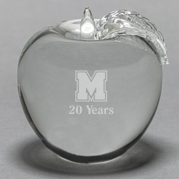 Clear Crystal Apple-Etched