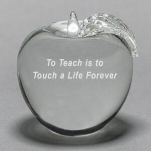 Teacher Glass Apple Paperweight for Teacher Appreciation Week Gift