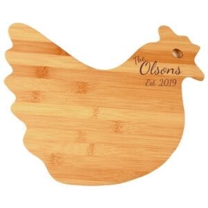 Bamboo Chicken Cutting Board for Wedding Gift