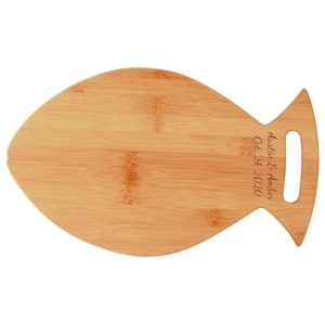 Fish Bamboo Cutting Board used as a Wedding Gift