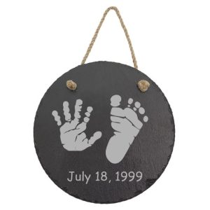 Custom Engraved Round Slate Decor
