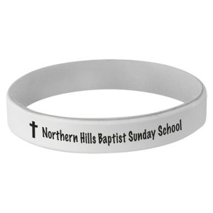 Laserable White Silicone Bracelet for Student