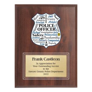 Law Enforcement Appreciation Plaque with engraving