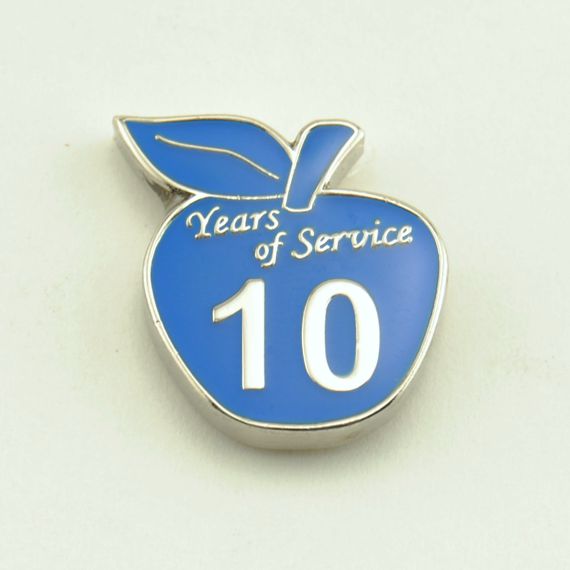 Blue Apple 10 Years of Service Pin