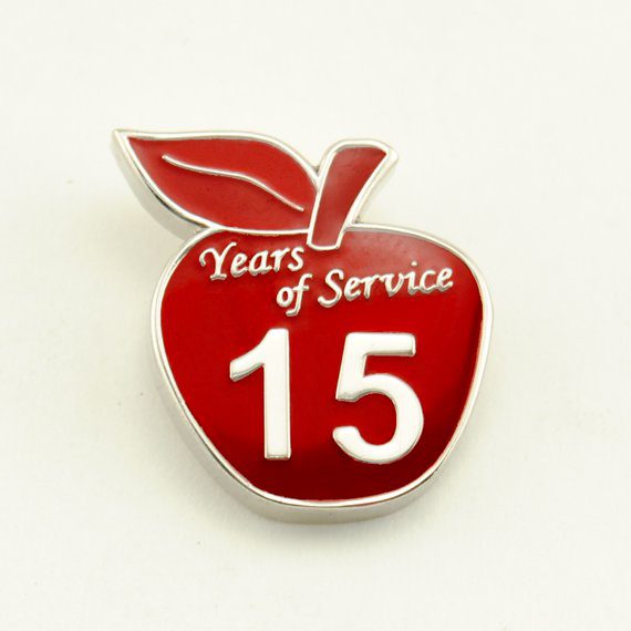 Red Apple 15 Years of Service Pin